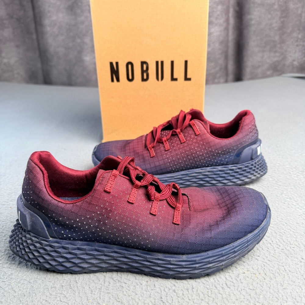Nobull Ripstop Runner Womens 7 Burgundy Navy Blue Gradient Training Shoes Box